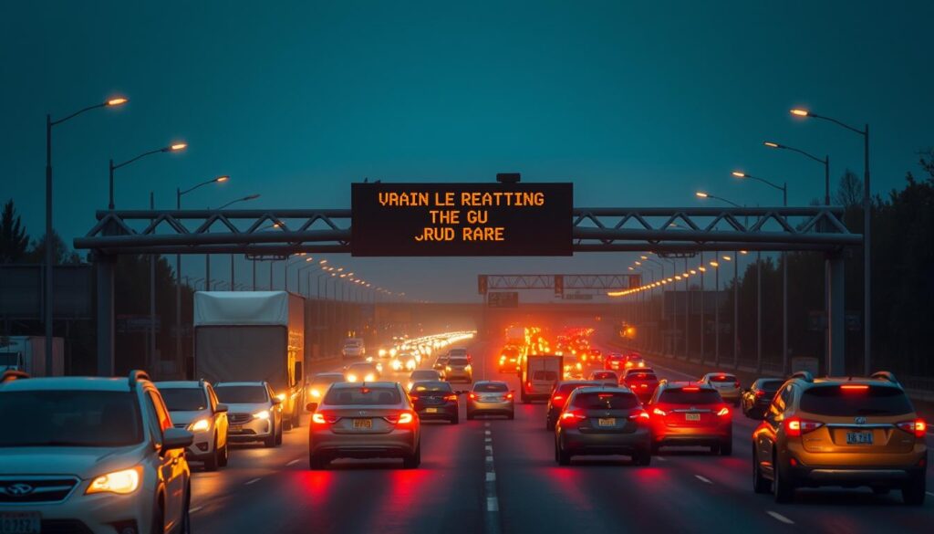 Impacto na segurança do trânsito com painéis de mensagem variável