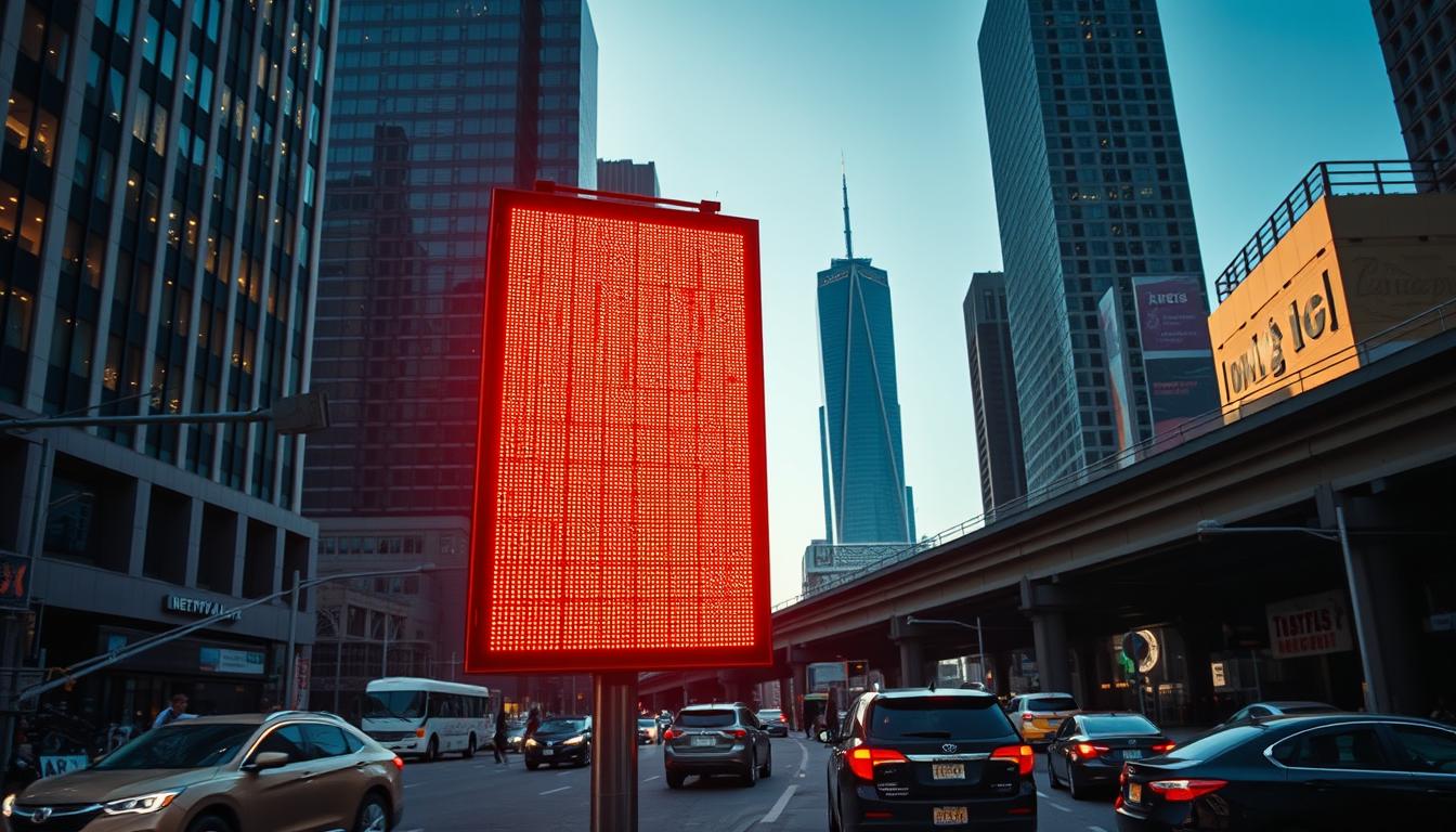 Painel de mensagem variável em operação