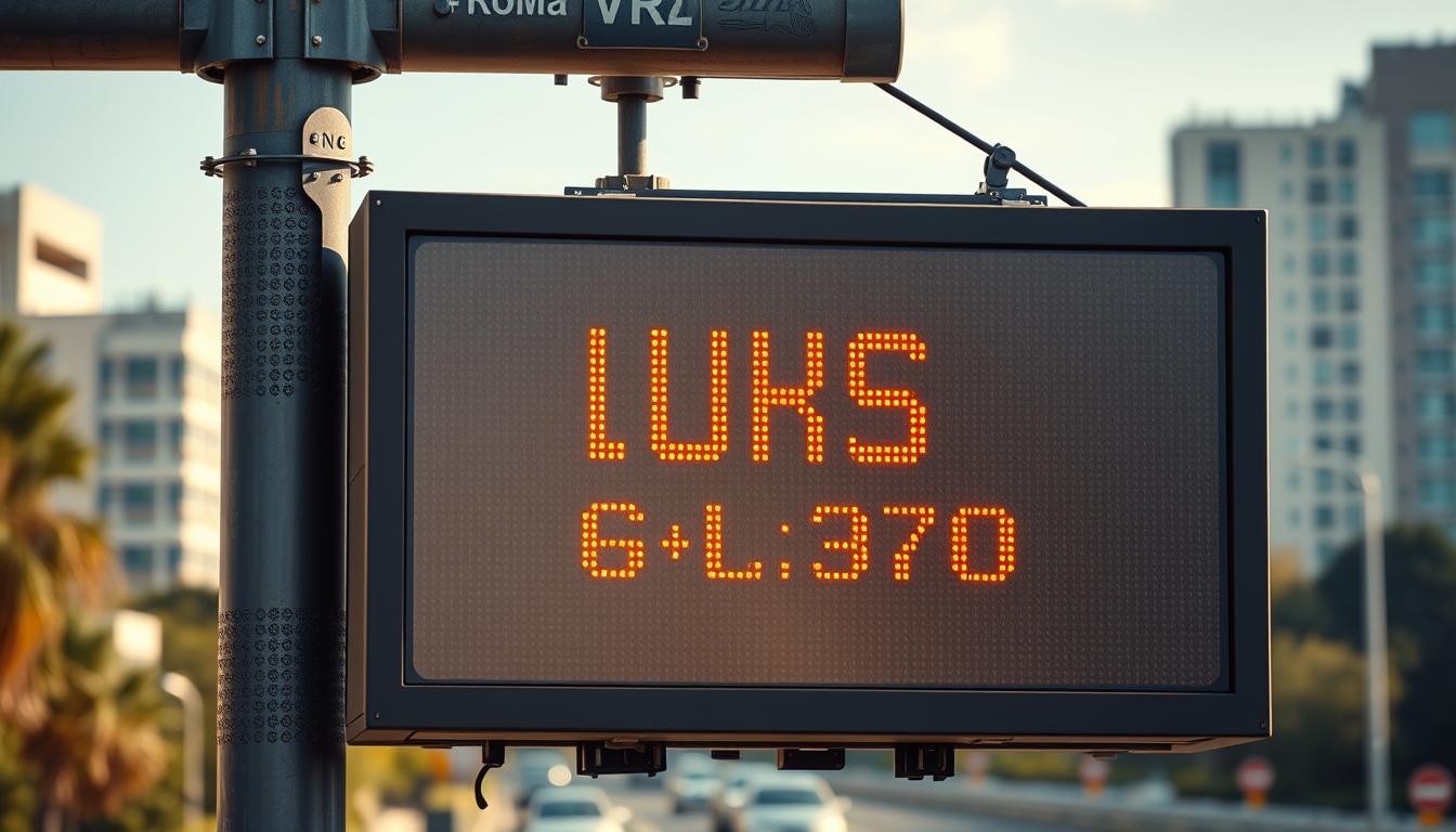 Painel de mensagem variável em operação